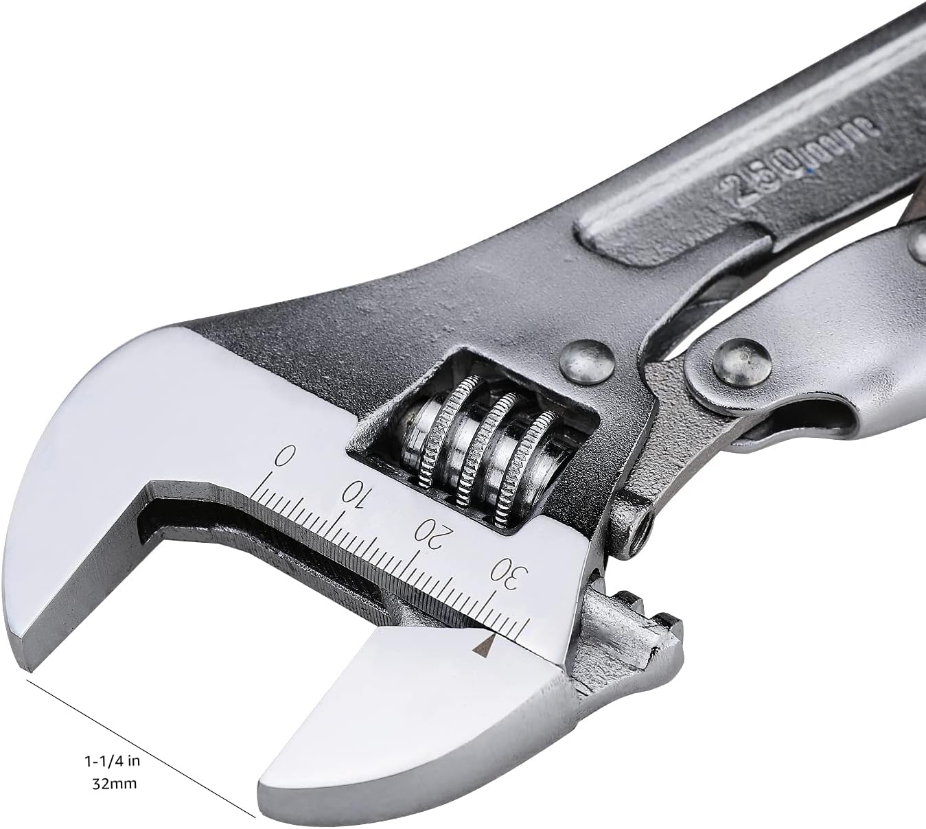 Basics Locking Adjustable Wrench, 10 inch x 2.7 inch x 0.75 inch