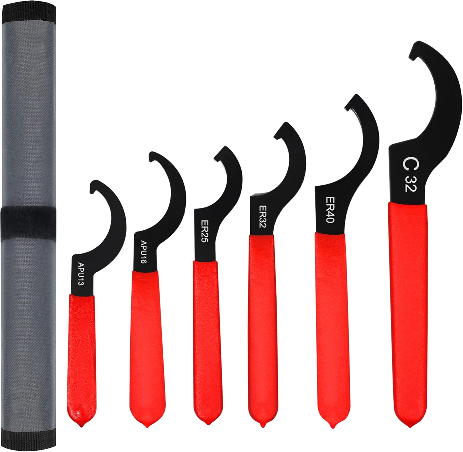 Tool Universal Spanner Wrench Set 6Pcs Steel Adjustable Shock Wrench Coilover Spanner Motorcycle